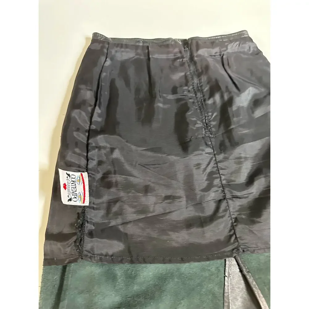 Vintage Black Leather Skirt by Contempo Casuals size 4